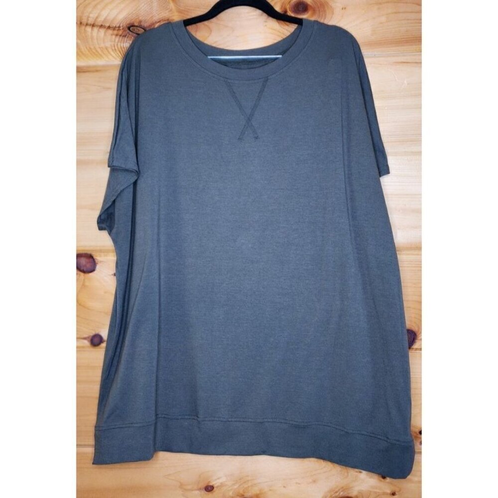 Short Sleeve Plus Size 2X Army Green Unbranded Loose Fit